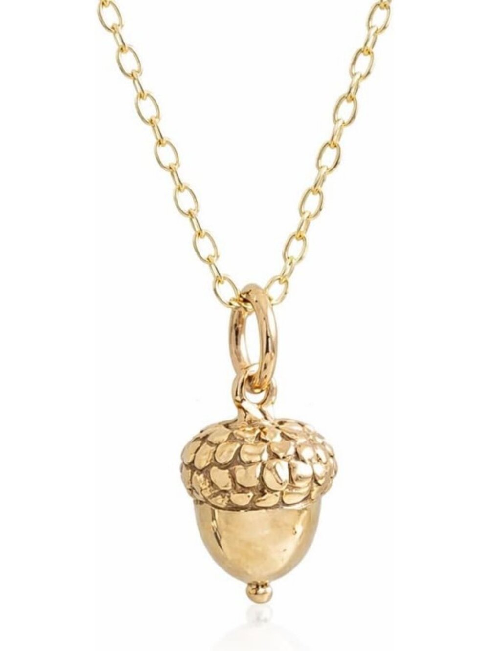 Dainty 14k Gold-Filled Acorn Charm Necklace - 18" Delicate Nature Jewelry for